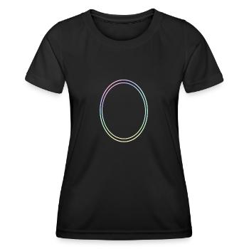 Cercle ovale dans la décoration de couleurs vives - T-shirt sport Femme - noir - Devant - AI Model Female 172 light (172cm)