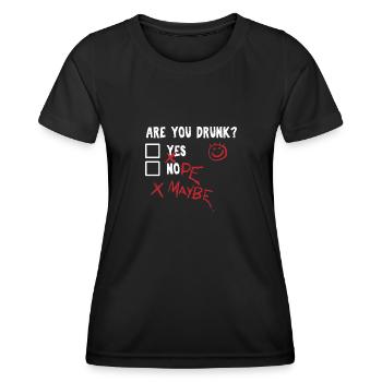 Sind Sie betrunken? - Frauen Funktions-T-Shirt - Schwarz - Vorne - AI Model Female 172 light (172cm)