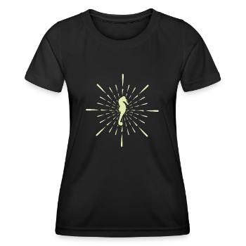 Mein Seepferd Seepferdchen Wasser Schwimmen - Frauen Funktions-T-Shirt - Schwarz - Vorne - AI Model Female 172 light (172cm)
