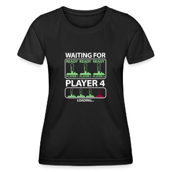 Schwangerschaft verkünden Baby 4 Kind viertes - Frauen Funktions-T-Shirt - Schwarz - Vorne - AI Model Female 172 light (172cm)