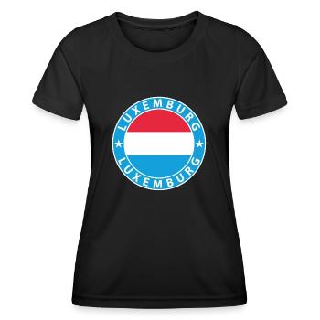 Luxemburg - Frauen Funktions-T-Shirt - Schwarz - Vorne - AI Model Female 172 light (172cm)