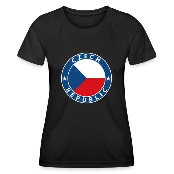 Tchéquie - T-shirt sport Femme - noir - Devant - AI Model Female 172 light (172cm)