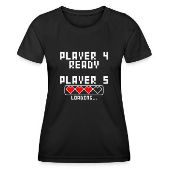 Annonce de grossesse bébé 5 enfant cinq cinquième - T-shirt sport Femme - noir - Devant - AI Model Female 172 light (172cm)