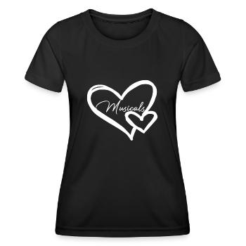 Votre cœur bat pour les comédies musicales? - T-shirt sport Femme - noir - Devant - AI Model Female 172 light (172cm)