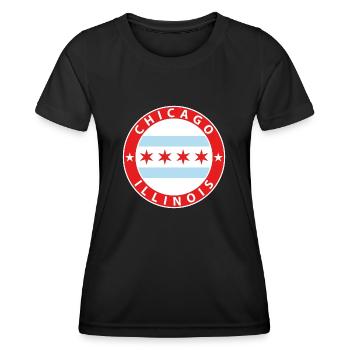 Chicago - T-shirt sport Femme - noir - Devant - AI Model Female 172 light (172cm)