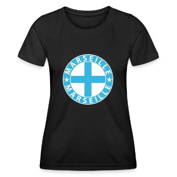 Marseille - T-shirt sport Femme - noir - Devant - AI Model Female 172 light (172cm)