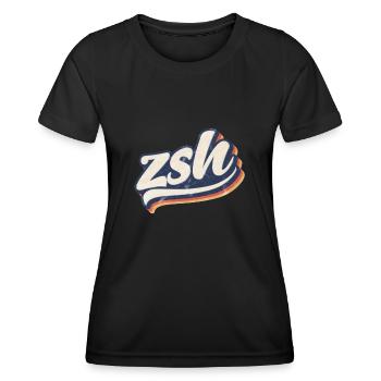 zsh | zshell | Coque Z - T-shirt sport Femme - noir - Devant - AI Model Female 172 light (172cm)
