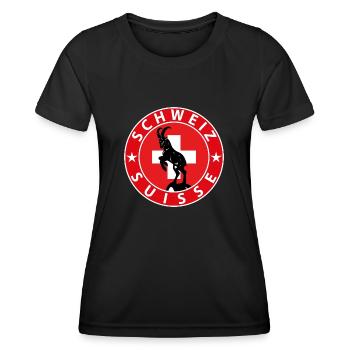 Suisse - T-shirt sport Femme - noir - Devant - AI Model Female 172 light (172cm)