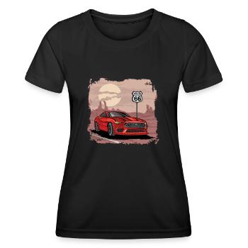 VALEEWEAR - Ein neuer Sportwagen - Frauen Funktions-T-Shirt - Schwarz - Vorne - AI Model Female 172 light (172cm)