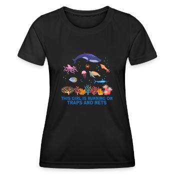 Girl Net Boat Marine Biologist Biology Ocean - Women's Functional T-Shirt - black - Front - AI Model Female 172 light (172cm)