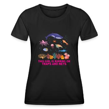 Girl Net Boat Marine Biologist Biology Ocean - Women's Functional T-Shirt - black - Front - AI Model Female 172 light (172cm)