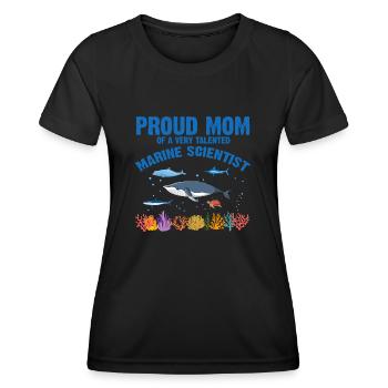 Proud Mom Marine Biologist Marine Biology Sea - Women's Functional T-Shirt - black - Front - AI Model Female 172 light (172cm)