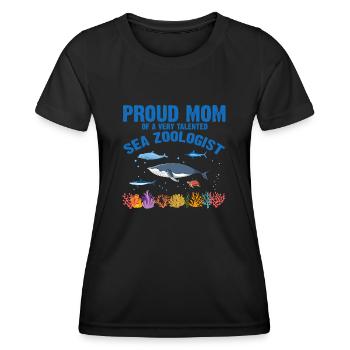 Proud Mama Ocean Zooologist Zooology Sea - Women's Functional T-Shirt - black - Front - AI Model Female 172 light (172cm)