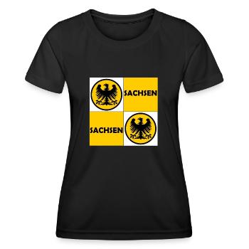 Le Saxon - T-shirt sport Femme - noir - Devant - AI Model Female 172 light (172cm)