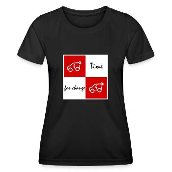 Le temps de l’électrique - T-shirt sport Femme - noir - Devant - AI Model Female 172 light (172cm)