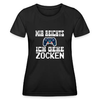 Mir reichts ich gehe ZOCKEN - Frauen Funktions-T-Shirt - Schwarz - Vorne - AI Model Female 172 light (172cm)