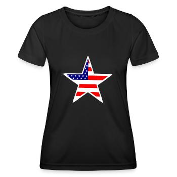 Étoile américaine - T-shirt sport Femme - noir - Devant - AI Model Female 172 light (172cm)