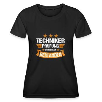 Techniker Abschluss Prüfung bestanden Meister - Frauen Funktions-T-Shirt - Schwarz - Vorne - AI Model Female 172 light (172cm)
