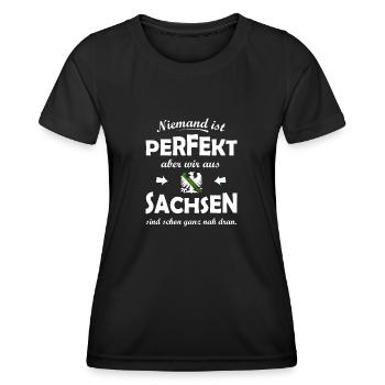 Les Saxons parfaits - T-shirt sport Femme - noir - Devant - AI Model Female 172 light (172cm)