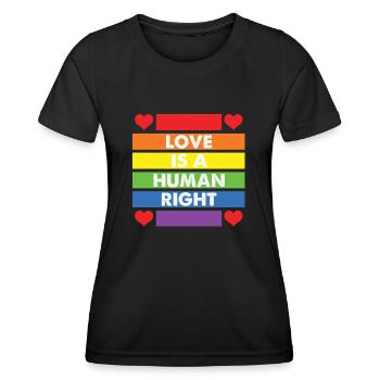 LBGT Flag Gay Pride Human Love Human Right - Frauen Funktions-T-Shirt - Schwarz - Vorne - AI Model Female 172 light (172cm)