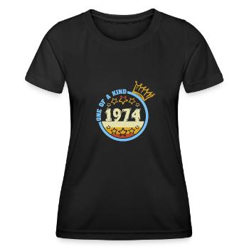1974 - Frauen Funktions-T-Shirt - Schwarz - Vorne - AI Model Female 172 light (172cm)