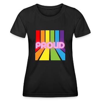 proud pride lgbt lgbtqi - T-shirt sport Femme - noir - Devant - AI Model Female 172 light (172cm)