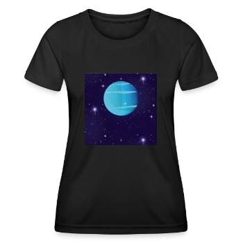 Uranus - Frauen Funktions-T-Shirt - Schwarz - Vorne - AI Model Female 172 light (172cm)
