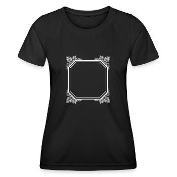 Cooler Quadratischer Rahmen mit Blätter - Frauen Funktions-T-Shirt - Schwarz - Vorne - AI Model Female 172 light (172cm)