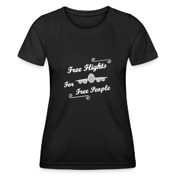 Freiheit für Piloten - Frauen Funktions-T-Shirt - Schwarz - Vorne - AI Model Female 172 light (172cm)