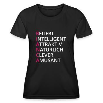 Bianca Name Geschenk - Frauen Funktions-T-Shirt - Schwarz - Vorne - AI Model Female 172 light (172cm)