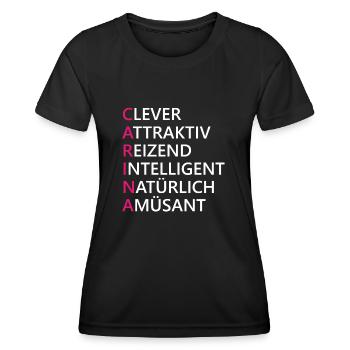 Carina Name Geschenk - Frauen Funktions-T-Shirt - Schwarz - Vorne - AI Model Female 172 light (172cm)