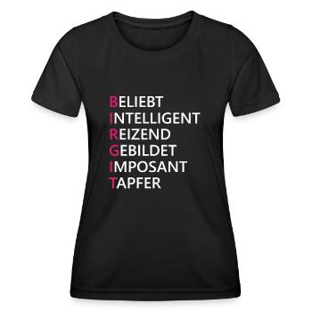 Birgit Name Geschenk - Frauen Funktions-T-Shirt - Schwarz - Vorne - AI Model Female 172 light (172cm)