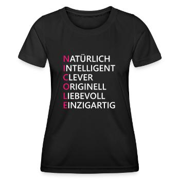 Nicole Name Geschenk - Frauen Funktions-T-Shirt - Schwarz - Vorne - AI Model Female 172 light (172cm)