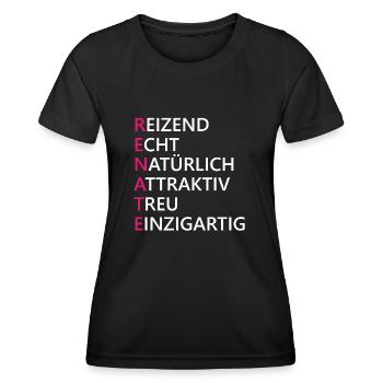 Renate Name Geschenk - Frauen Funktions-T-Shirt - Schwarz - Vorne - AI Model Female 172 light (172cm)