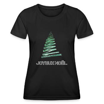 Merry Christmas , Frohe Weihnachte , Joyeux Noel - Women's Functional T-Shirt - black - Front - AI Model Female 172 light (172cm)