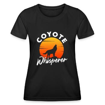 Coyote Whisperer - Coyote Animal Enthusiast Canine - Frauen Funktions-T-Shirt - Schwarz - Vorne - AI Model Female 172 light (172cm)