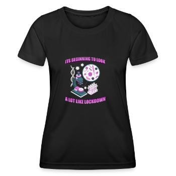 Biologie Biologe Mikroskop - Frauen Funktions-T-Shirt - Schwarz - Vorne - AI Model Female 172 light (172cm)
