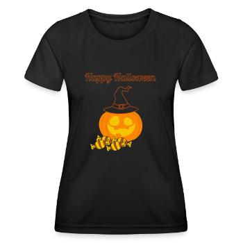 Fröhliches Halloween - Frauen Funktions-T-Shirt - Schwarz - Vorne - AI Model Female 172 light (172cm)