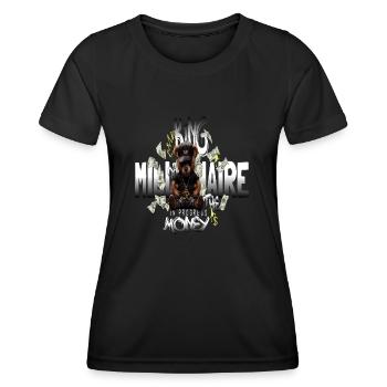 Millionnaire en devenir - Money King - T-shirt sport Femme - noir - Devant - AI Model Female 172 light (172cm)