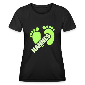 Hannes comme une naissance - T-shirt sport Femme - noir - Devant - AI Model Female 172 light (172cm)