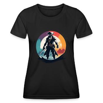 Piraten-Kapitän - Frauen Funktions-T-Shirt - Schwarz - Vorne - AI Model Female 172 light (172cm)