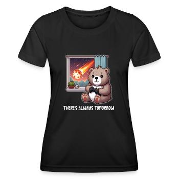 Ours mignon, il y a toujours demain - T-shirt sport Femme - noir - Devant - AI Model Female 172 light (172cm)