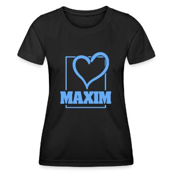 Baccalauréat Maxim - T-shirt sport Femme - noir - Devant - AI Model Female 172 light (172cm)