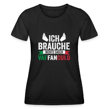 Italien Italiener Vaffanculo - Frauen Funktions-T-Shirt - Schwarz - Vorne - AI Model Female 172 light (172cm)