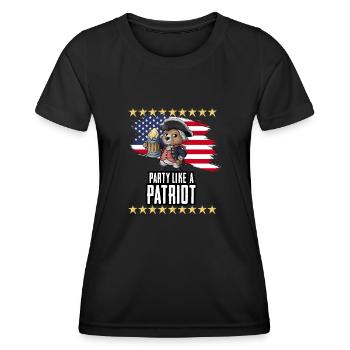 Feiern Sie wie ein Patriot George Bär - Frauen Funktions-T-Shirt - Schwarz - Vorne - AI Model Female 172 light (172cm)