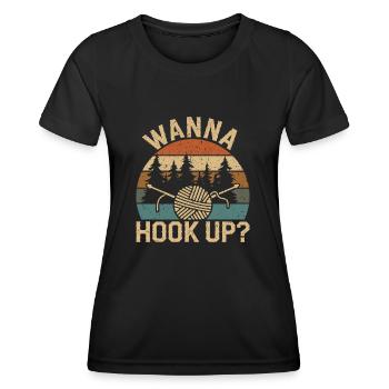Fil et humour combinés - T-shirt sport Femme - noir - Devant - AI Model Female 172 light (172cm)