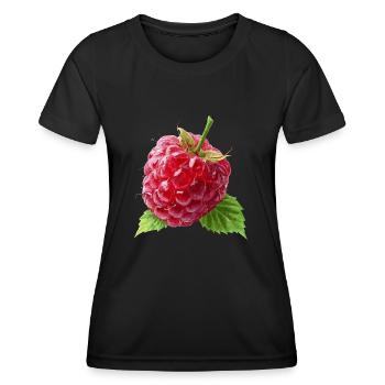 Himbeere - Frauen Funktions-T-Shirt - Schwarz - Vorne - AI Model Female 172 light (172cm)