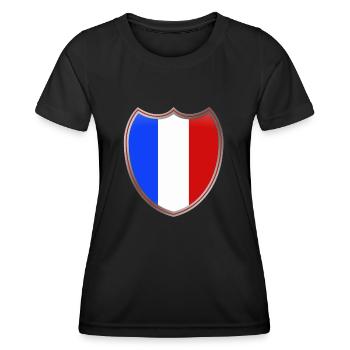 France (Frankreich_Wappen) - Frauen Funktions-T-Shirt - Schwarz - Vorne - AI Model Female 172 light (172cm)