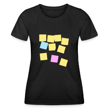 Post-it notes - T-shirt sport Femme - noir - Devant - AI Model Female 172 light (172cm)