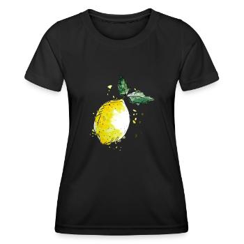 Zitrusfrisch - Frauen Funktions-T-Shirt - Schwarz - Vorne - AI Model Female 172 light (172cm)